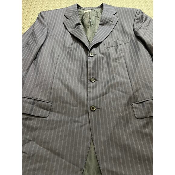 BRIONI “Nomentano” Navy Blue Wool Pinstriped Blazer Italy Size 42 R Suit Jacket - Picture 6 of 10